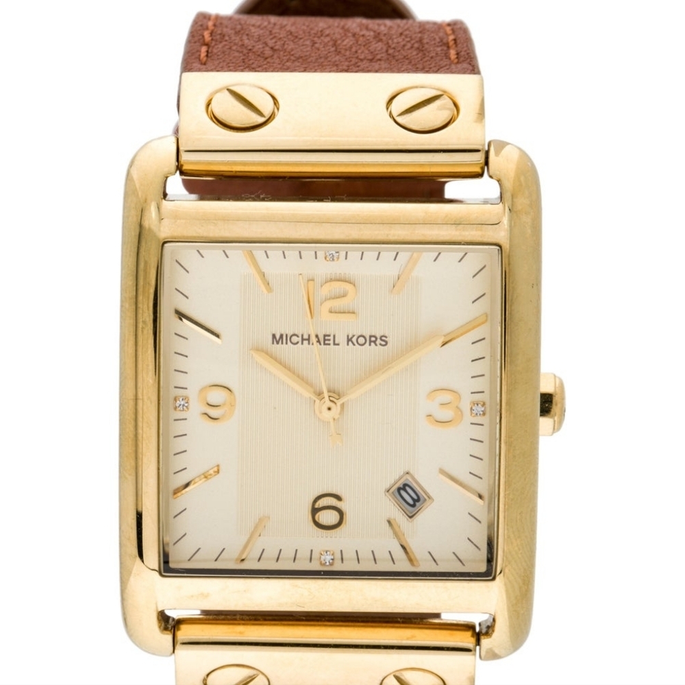 Michael Kors Gold Tone Square Watch